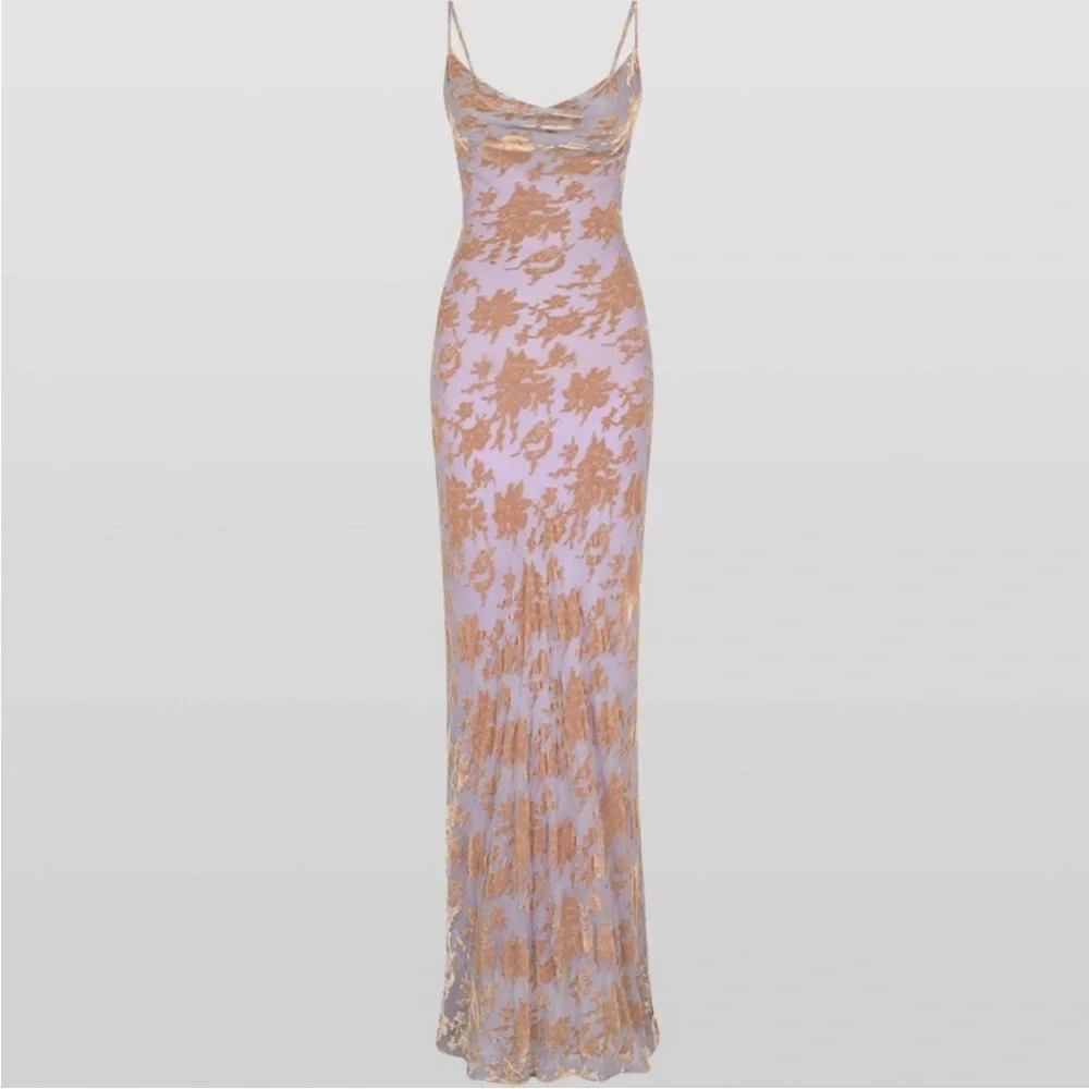 Rat & Boa Purple Floral Gown - Picture 5 of 7